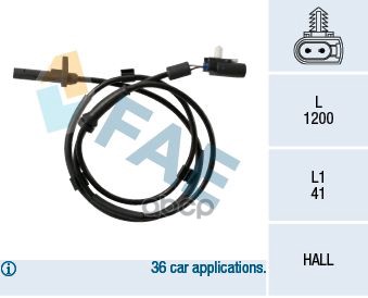 Датчик  частота вращения колеса FAE арт. 78258