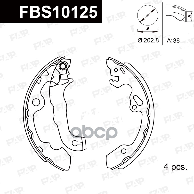 Тормозные колодки барабанные PREMIUM FBS10125 FAP арт. FBS10125