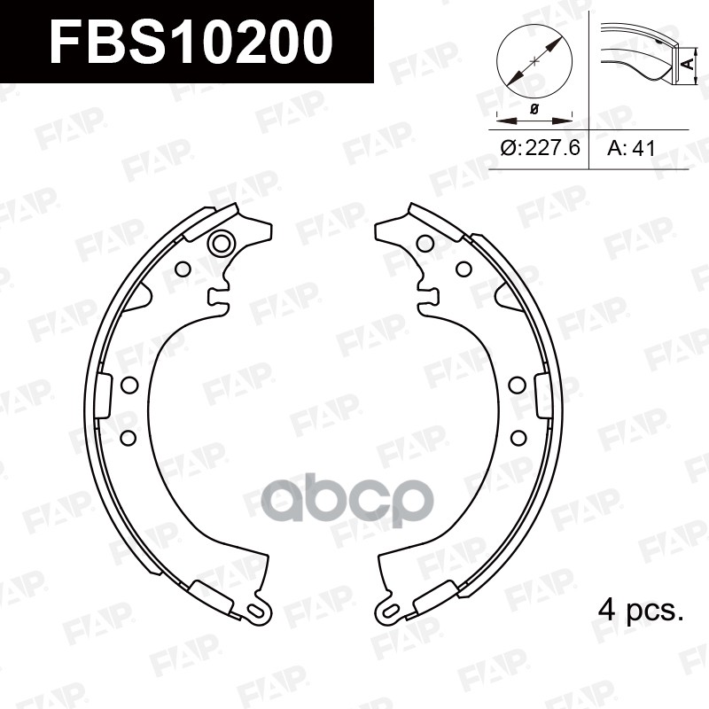 Тормозные колодки барабанные PREMIUM FBS10200 FAP арт. FBS10200