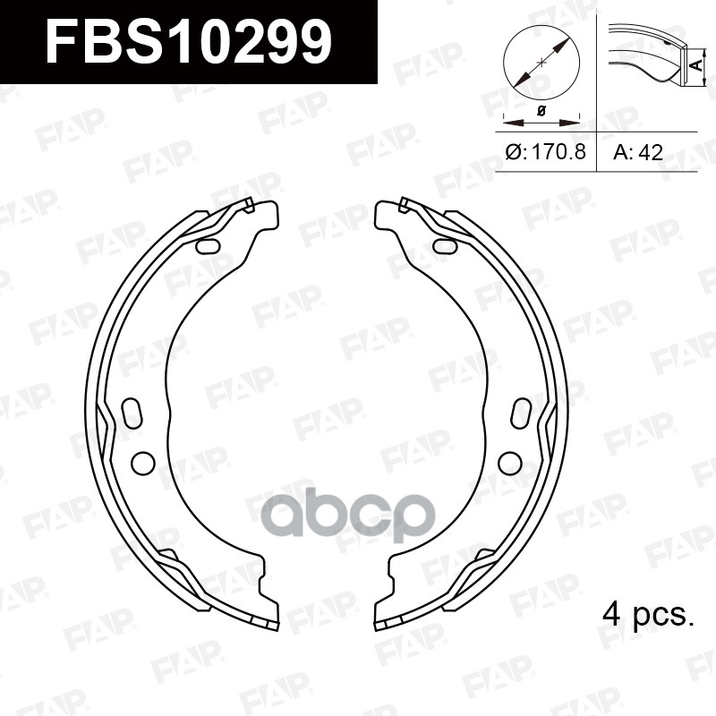 Тормозные колодки барабанные PREMIUM FBS10299 FAP арт. FBS10299