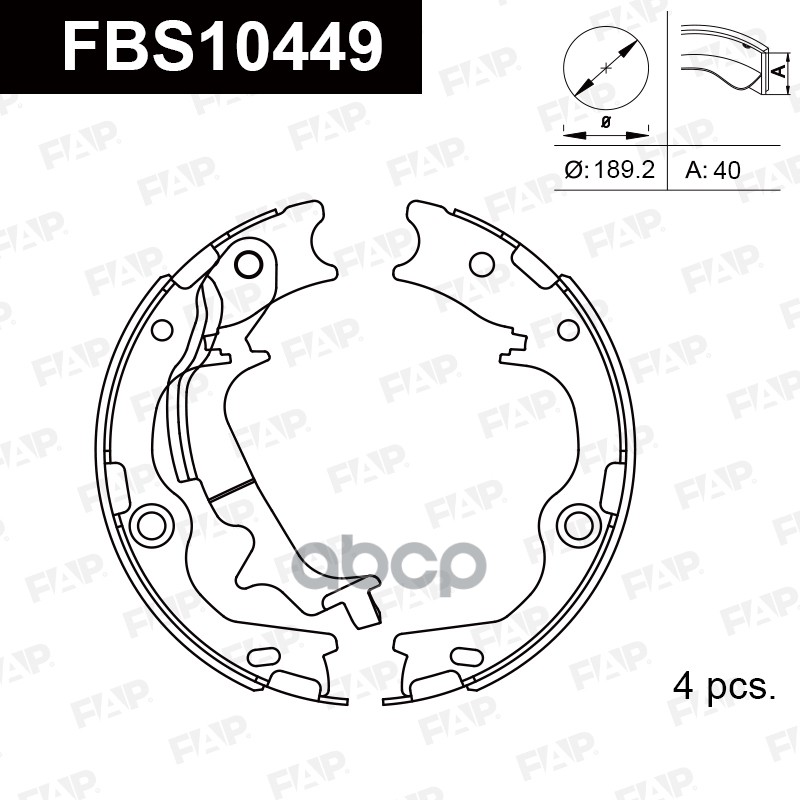 Тормозные колодки барабанные PREMIUM FBS10449 FAP арт. FBS10449