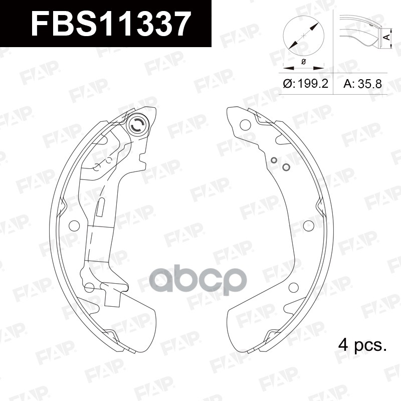 Тормозные колодки барабанные PREMIUM FBS11337 FAP арт. FBS11337