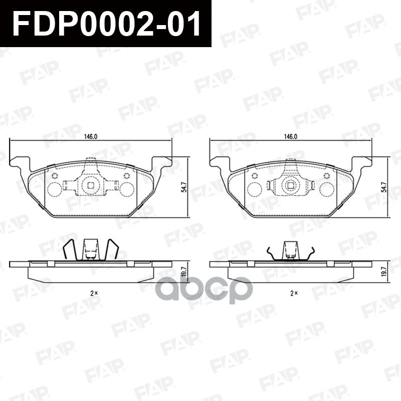 Тормозные колодки дисковые смесь CERAMIC FDP0002-01 FAP арт. FDP0002-01