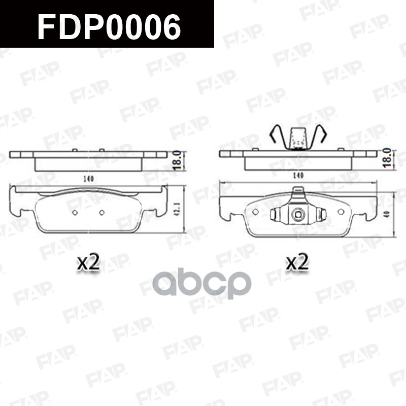 Тормозные колодки дисковые смесь CERAMIC FDP0006 FAP арт. FDP0006