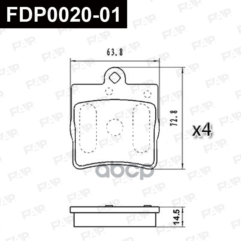 Тормозные колодки дисковые смесь CERAMIC FDP0020-01 FAP арт. FDP0020-01
