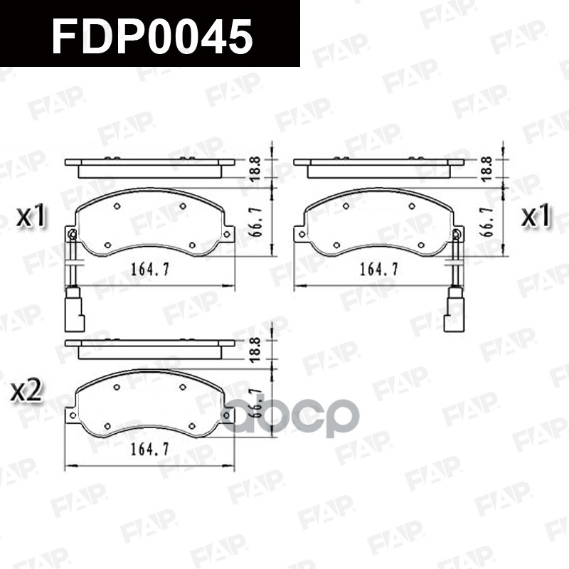 Тормозные колодки дисковые смесь CERAMIC FDP0045 FAP арт. FDP0045