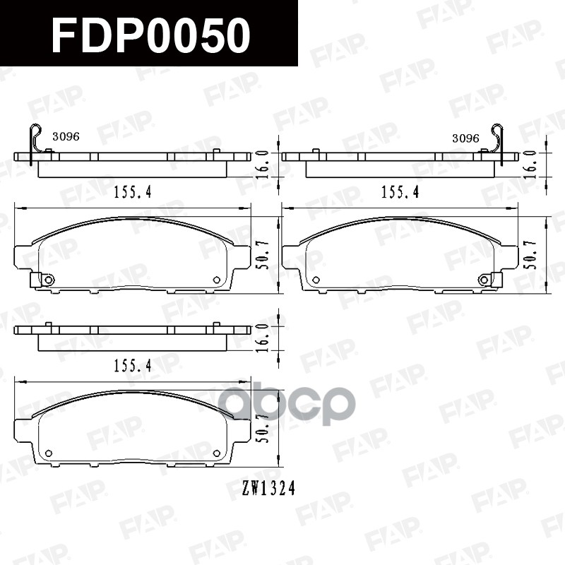 Тормозные колодки дисковые смесь CERAMIC FDP0050 FAP арт. FDP0050