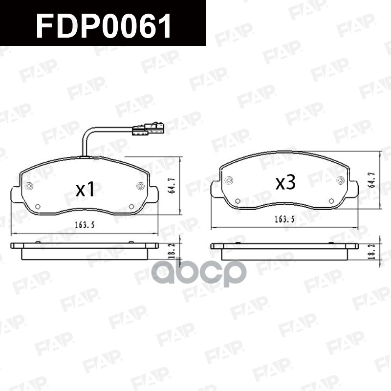 Тормозные колодки дисковые смесь CERAMIC FDP0061 FAP арт. FDP0061