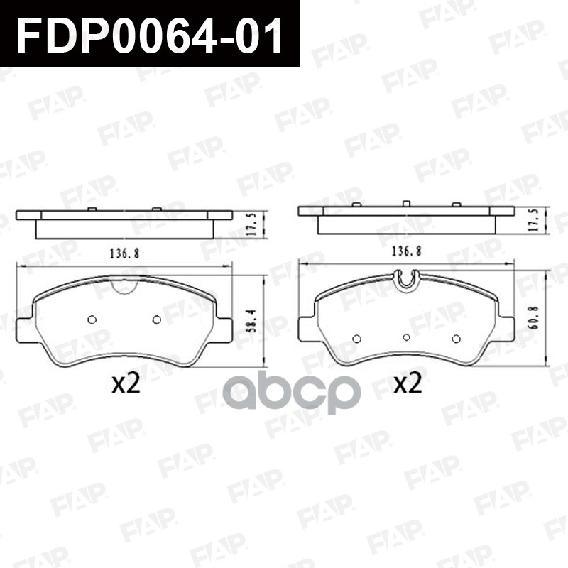 Тормозные колодки дисковые смесь CERAMIC FDP0064-01 FAP арт. FDP0064-01