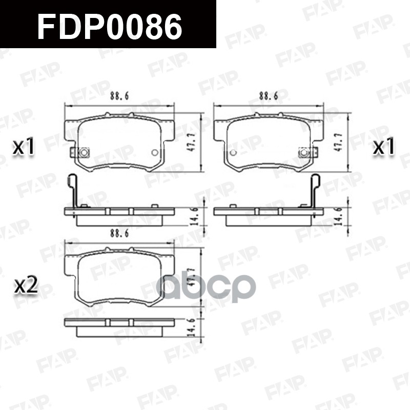 Тормозные колодки дисковые смесь CERAMIC FDP0086 FAP арт. FDP0086