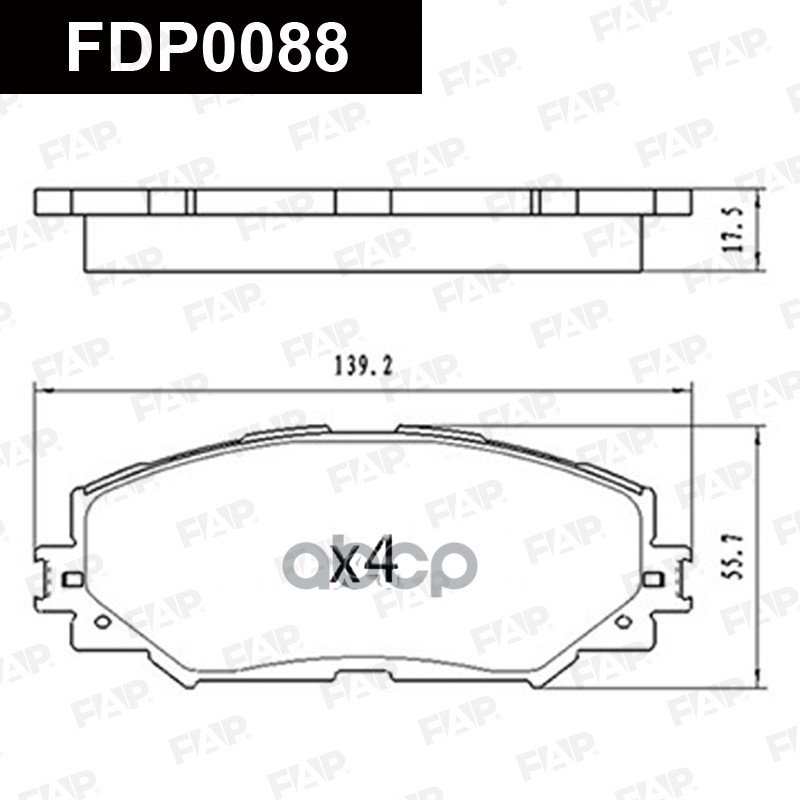 Тормозные колодки дисковые смесь CERAMIC FDP0088 FAP арт. FDP0088