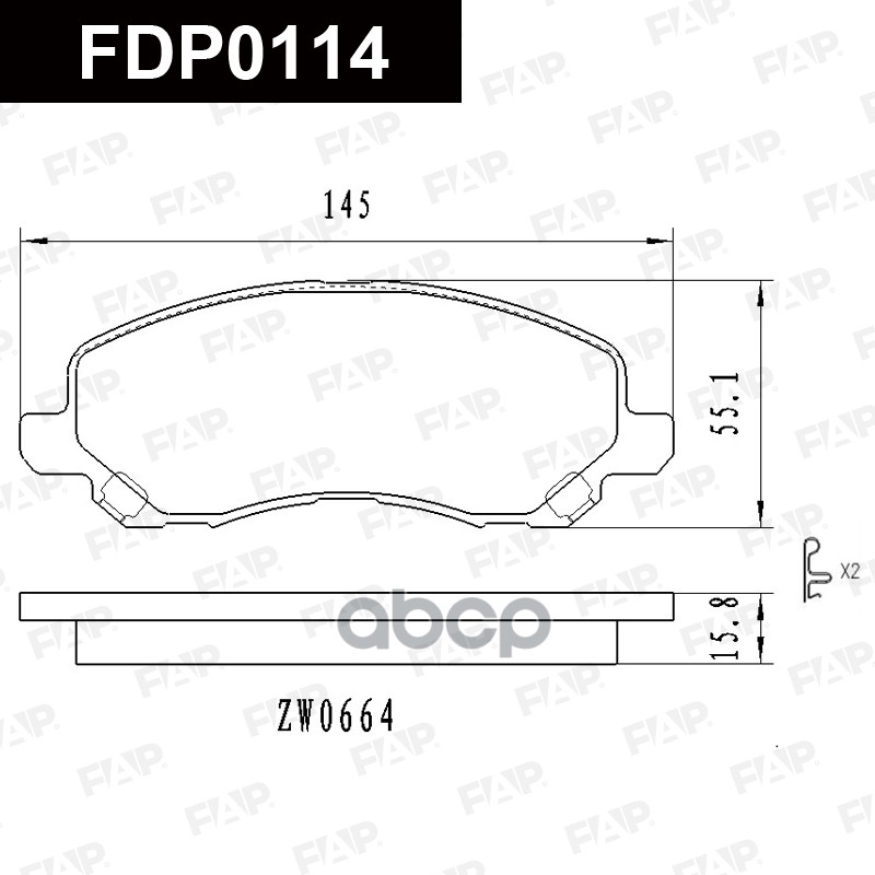 Тормозные колодки дисковые смесь CERAMIC FDP0114 FAP арт. FDP0114