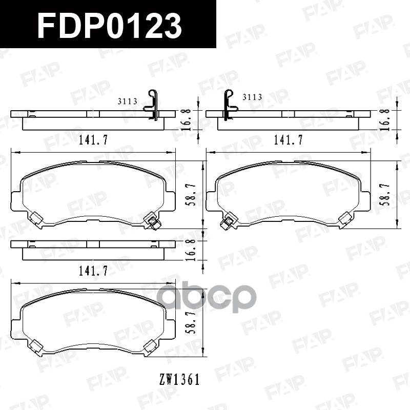 Тормозные колодки дисковые смесь CERAMIC FDP0123 FAP арт. FDP0123