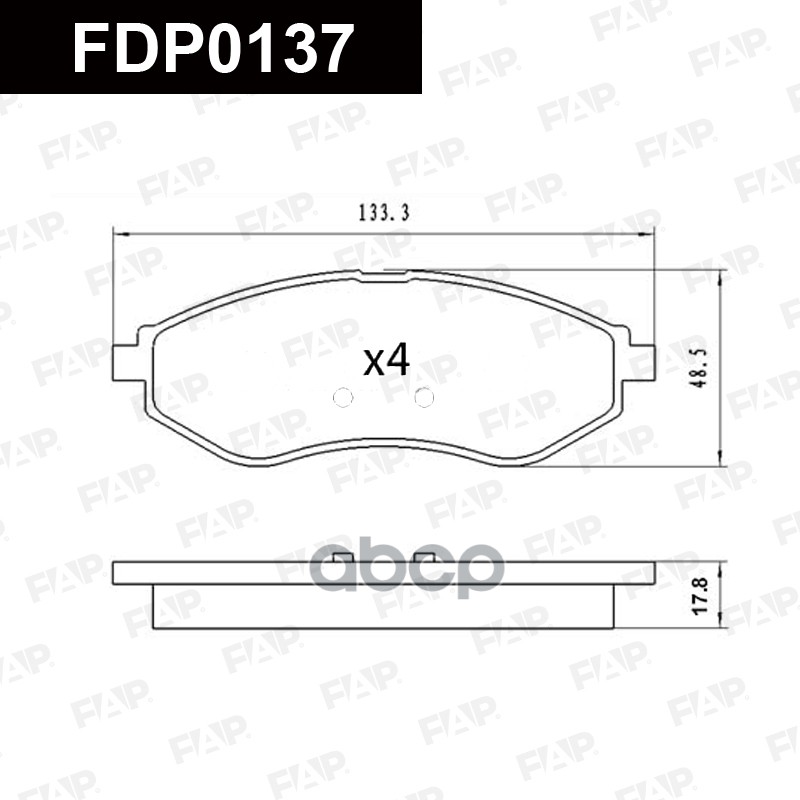 Тормозные колодки дисковые смесь CERAMIC FDP0137 FAP арт. FDP0137