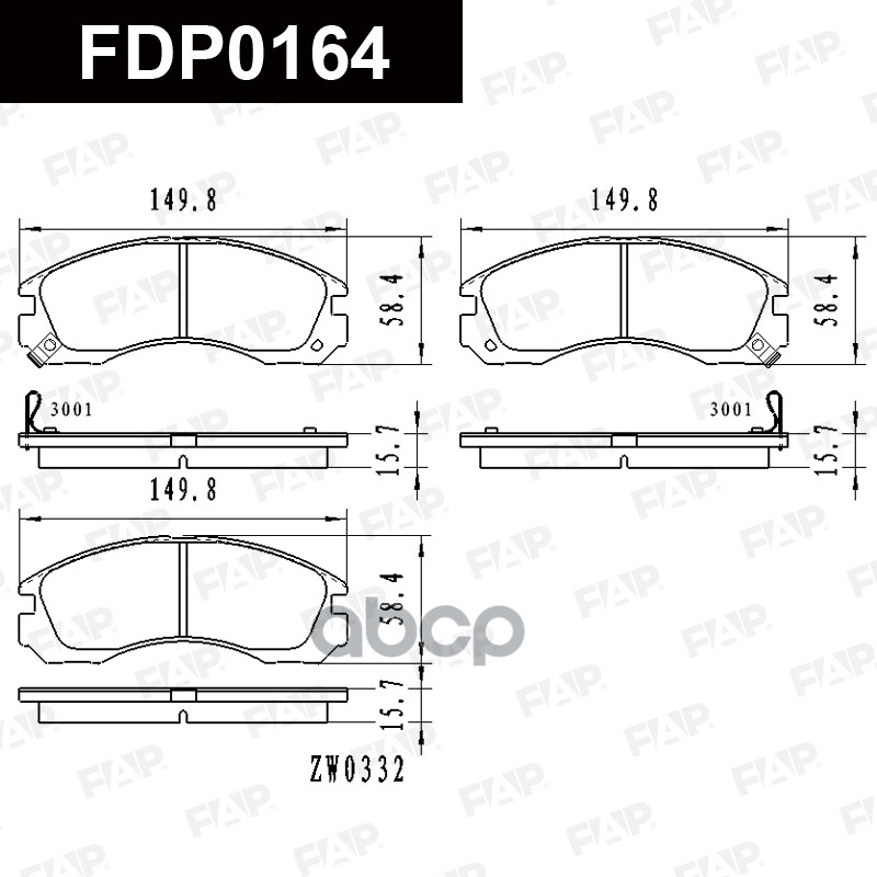Тормозные колодки дисковые смесь CERAMIC FDP0164 FAP арт. FDP0164