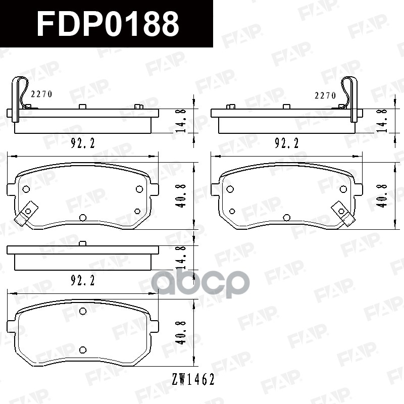 Тормозные колодки дисковые смесь CERAMIC FDP0188 FAP арт. FDP0188