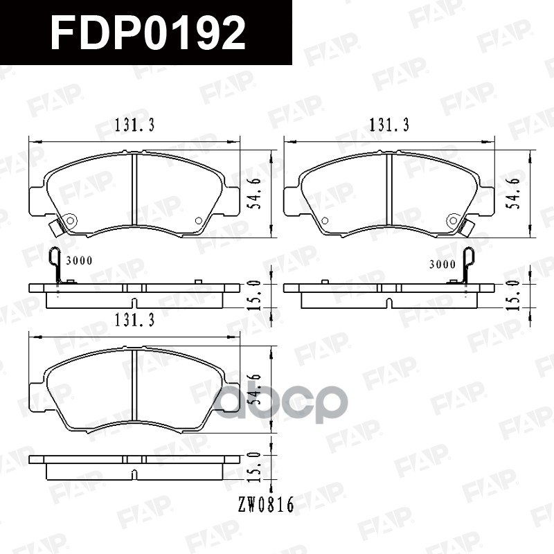 Тормозные колодки дисковые смесь CERAMIC FDP0192 FAP арт. FDP0192
