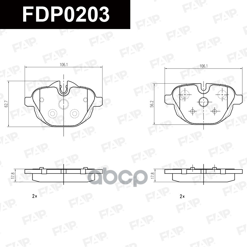 Тормозные колодки дисковые смесь CERAMIC FDP0203 FAP арт. FDP0203