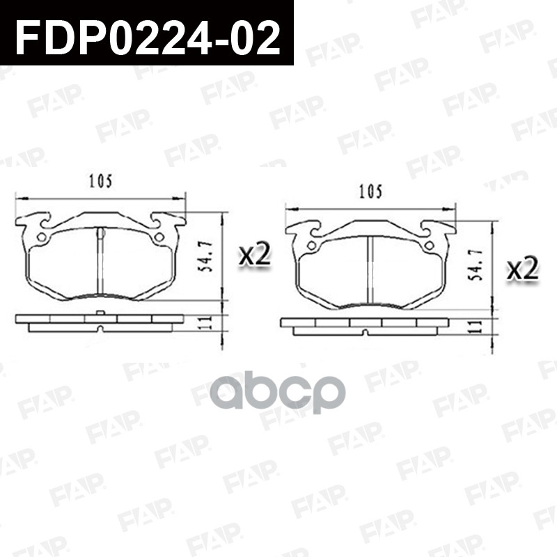 Тормозные колодки дисковые смесь CERAMIC FDP0224-02 FAP арт. FDP0224-02
