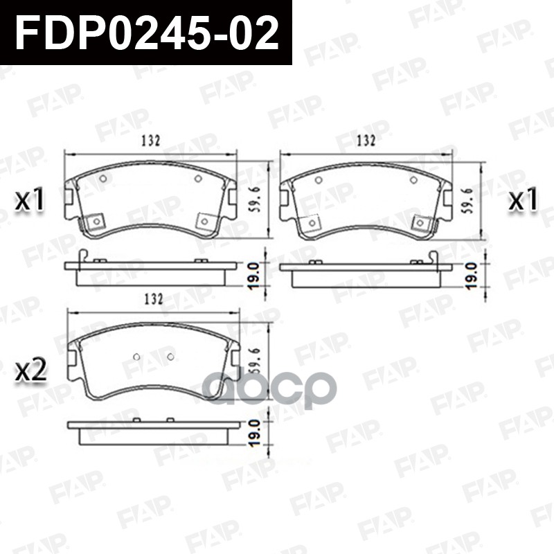 Тормозные колодки дисковые смесь CERAMIC FDP0245-02 FAP арт. FDP0245-02