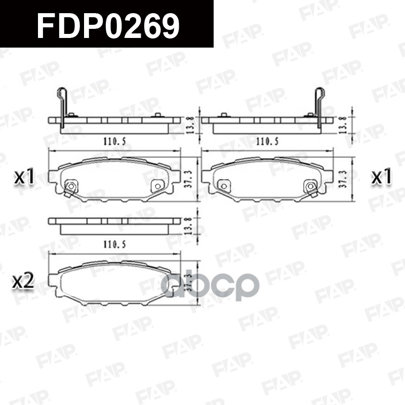 Тормозные колодки дисковые смесь CERAMIC FDP0269 FAP арт. FDP0269