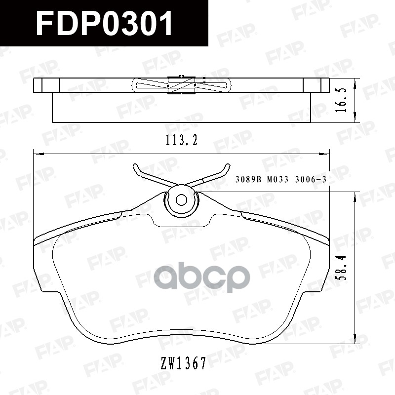 Тормозные колодки дисковые смесь CERAMIC FDP0301 FAP арт. FDP0301