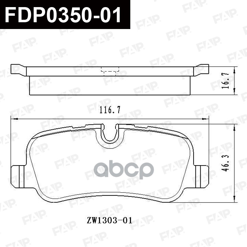 Тормозные колодки дисковые смесь CERAMIC FDP0350-01 FAP арт. FDP0350-01