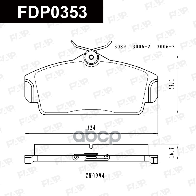 Тормозные колодки дисковые смесь CERAMIC FDP0353 FAP арт. FDP0353