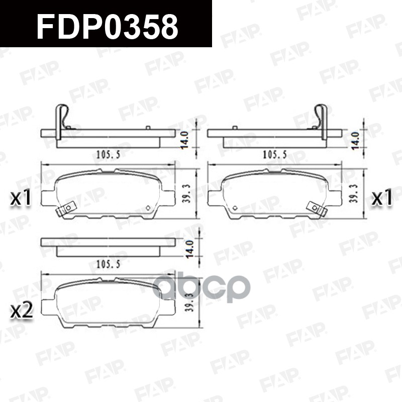 Тормозные колодки дисковые смесь CERAMIC FDP0358 FAP арт. FDP0358