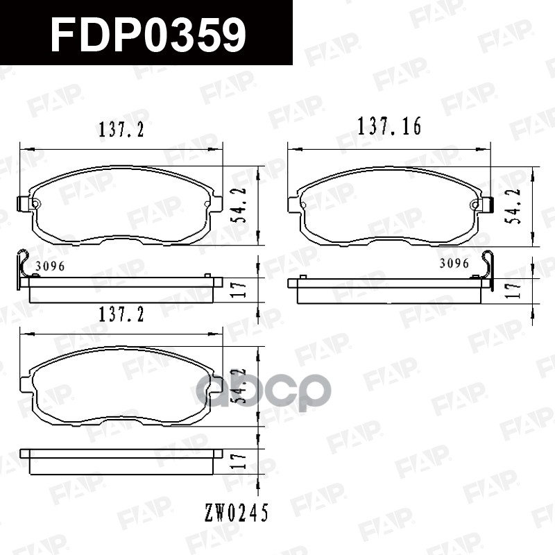 Тормозные колодки дисковые смесь CERAMIC FDP0359 FAP арт. FDP0359