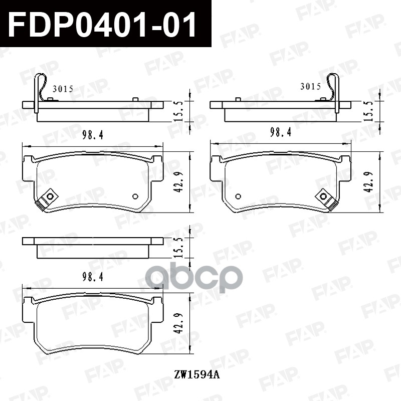 Тормозные колодки дисковые смесь CERAMIC FDP0401-01 FAP арт. FDP0401-01
