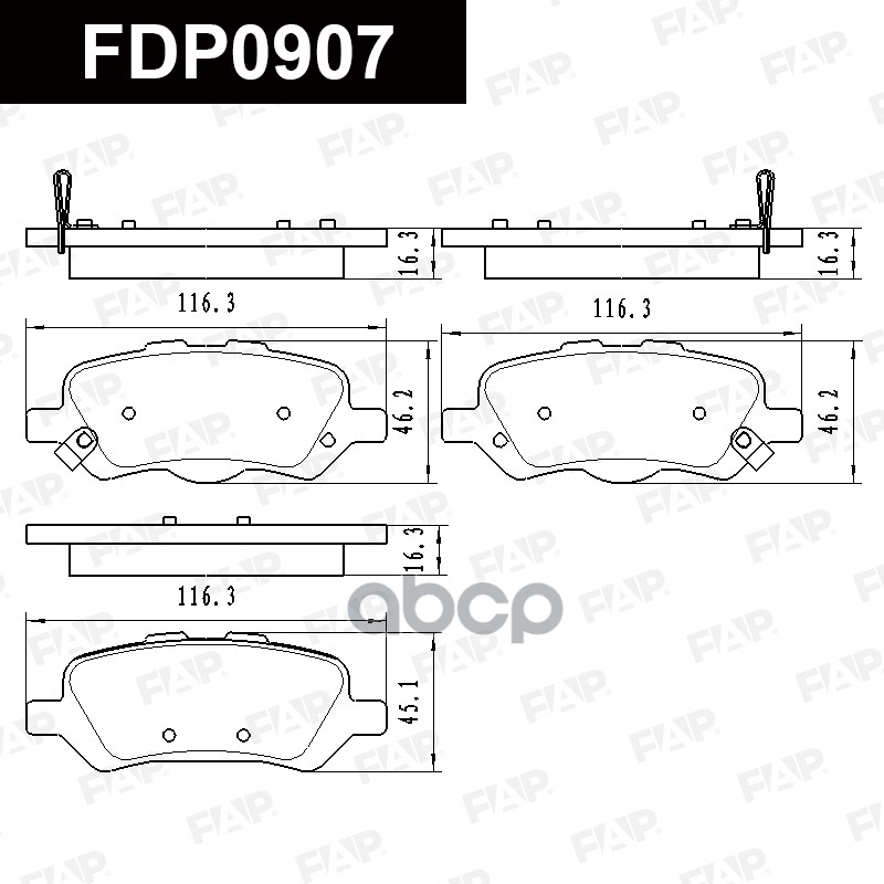 Тормозные колодки дисковые смесь CERAMIC FDP0907 FAP арт. FDP0907