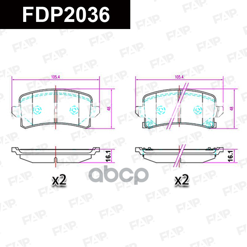 Тормозные колодки дисковые смесь CERAMIC FDP2036 FAP арт. FDP2036