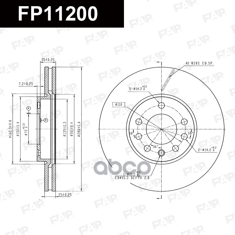 Тормозной диск с покрытием GEOMET FP11200 FAP арт. FP11200