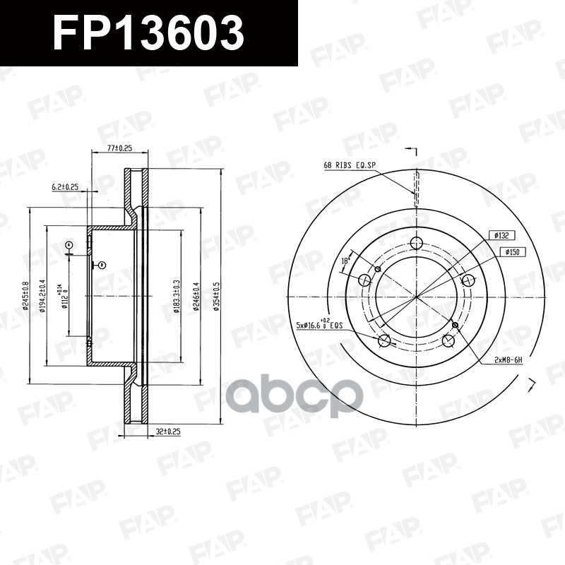 Тормозной Диск Fp13603 FAP арт. FP13603
