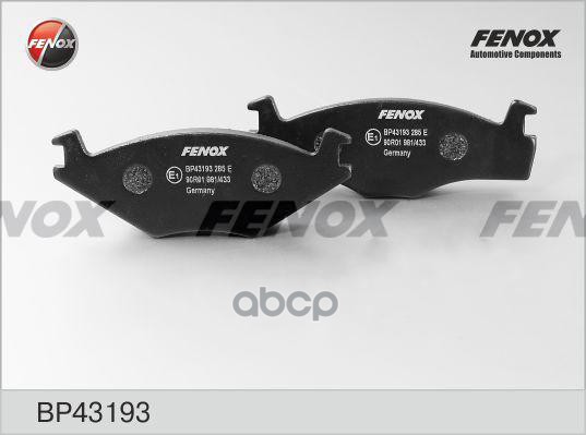 Колодки диск торм.(без скоб датчика износа) FENOX арт. bp43193