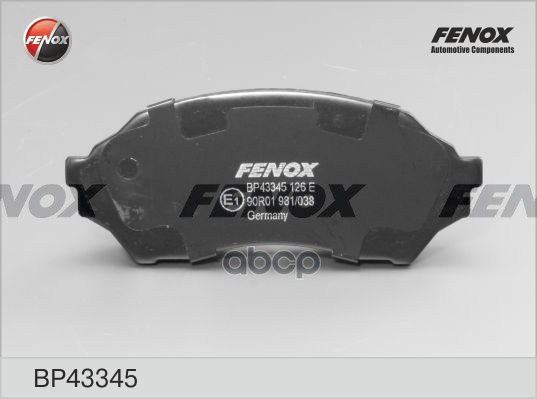 Колодки тормозные передние FENOX BP43345 FENOX арт. BP43345