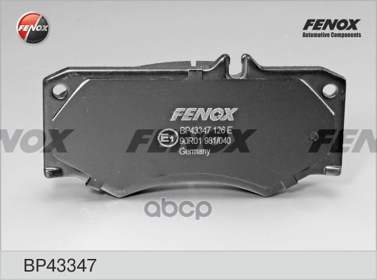 Колодки Тормозные Дисковые | Перед Прав/Лев | FENOX арт. BP43347