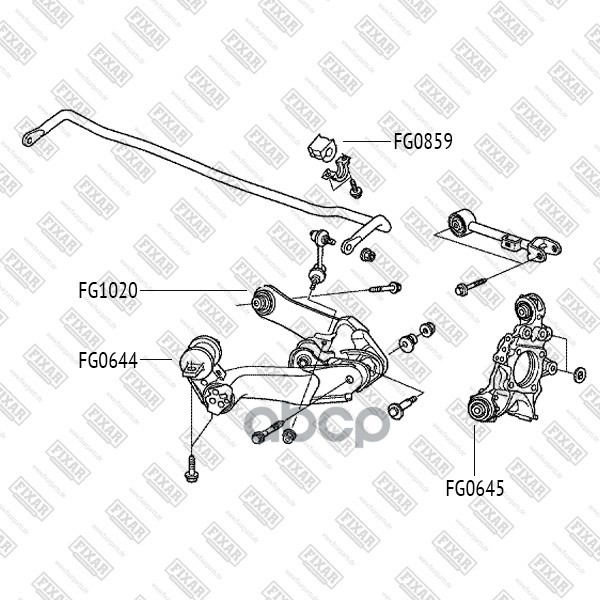 Сайлентблок заднего нижнего рычага задний FIXAR FG0645 FIXAR арт. FG0645