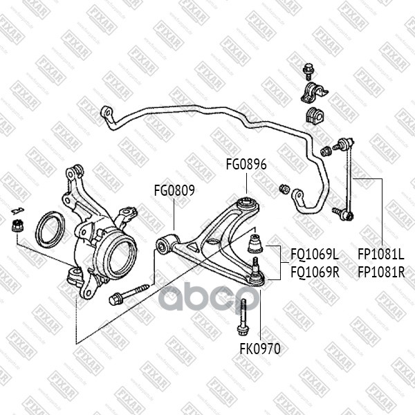 Тяга Переднего Стабилизатора L Honda Jazz 02-> Fixar Fp1081l FIXAR арт. FP1081L