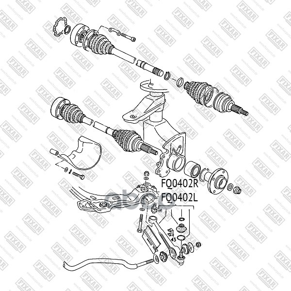 Рычаг подвески передний нижний левый AUDI 100/200 81- FQ0402L FIXAR арт. FQ0402L