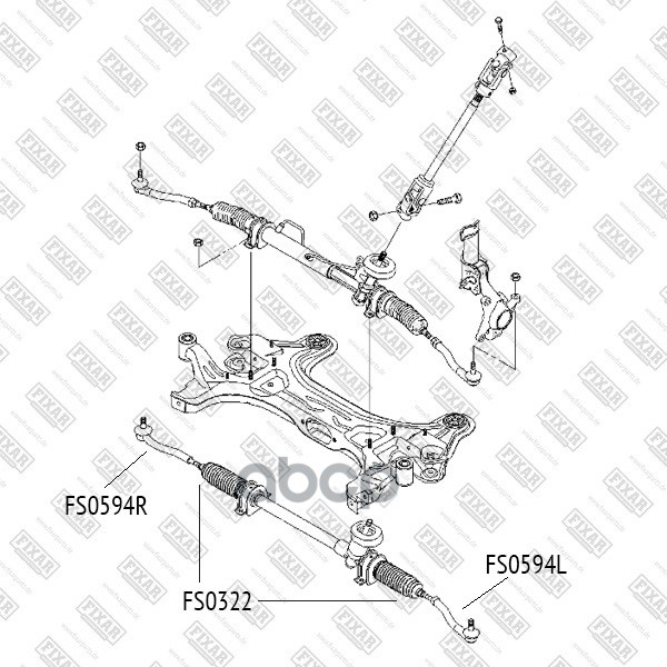Наконечник рулевой тяги левый CHEVROLET Aveo/Kalos 05- FS0594L FIXAR арт. FS0594L