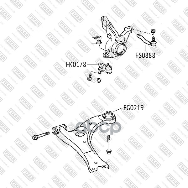 Наконечник рулевой тяги левый/правый FIXAR арт. FS0888