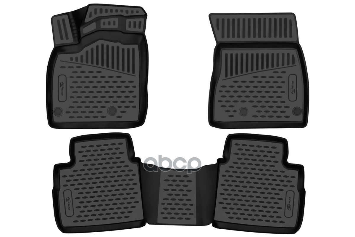 Коврики 3D в салон для NISSAN Rogue 2021-, 3шт. (ПУ, повышенная износостойкость) / Ниссан Рог FORMAT арт. FORMAT.3DAN0028210k