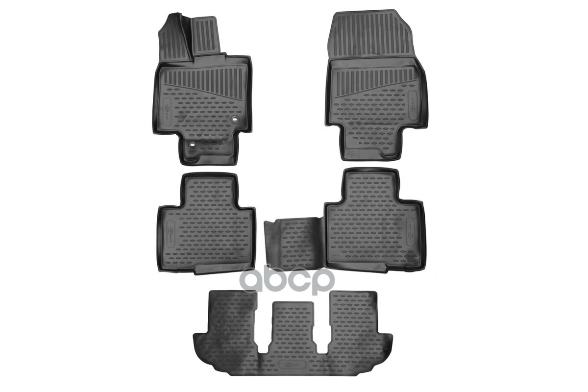 Коврики 3D в салон для TOYOTA Highlander, 2019-, 5шт. (ПУ, повышенная износостойкость) / Тойота Хайлендер FORMAT арт. FORMAT....