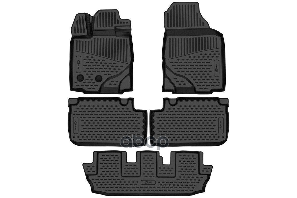 Коврики 3D в салон для CHANGAN CS95 (Ir) 2019-, 5шт. (ПУ, повышенная износостойкость) / Чанган Сиэс 95 FORMAT арт. FORMAT.3DA...