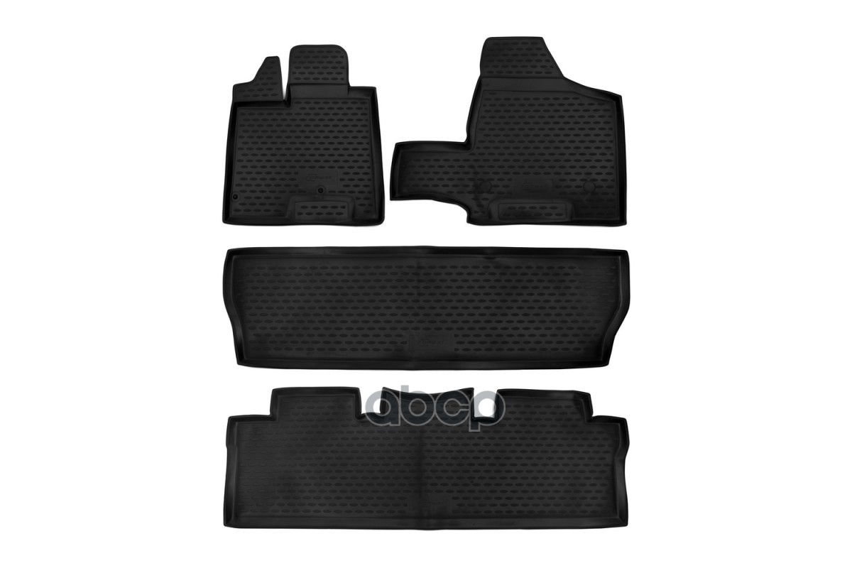 Коврики в салон подходят для TOYOTA Sienna (II, IIр) 2003-2010, 4 шт. (ПУ, повышенная износостойкость) / Тойота Сиена FORMAT ...