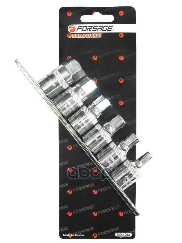 Ключ Для Сливной Пробки 6 Пр: 8, 10, 12, 14, 17, 19, 1/2 Inch, Набор Головок 6-Гранников Для Маслосливных Пробок, На Планке F...