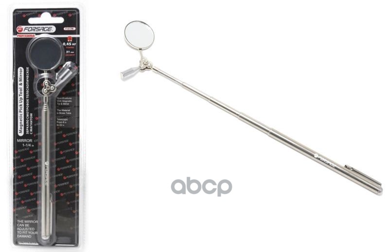 Набор Для Осмотра Узлов И Агрегатов Зеркало Телескопическое С Магнитом, 0.45Кг, Диам. 31 Мм, 190-810 Мм, В Блистере FORSAGE а...