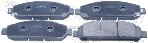 Колодки тормозные передние (с противоскрипной пластиной) Febest арт. 0101AGV10F